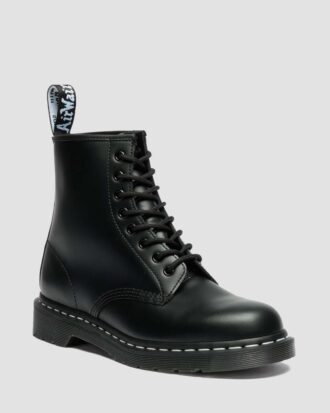 1460 Beyaz Dikişli Smooth Leather Bağcıklı Botlar