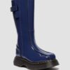 BUZZ HI Uzun Distressed Patent Leather Botlar BUZZ HI Uzun Distressed Patent Leather Botlar