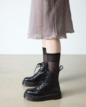 Jadon Beyaz Dikişli Smooth Leather Platform Botlar