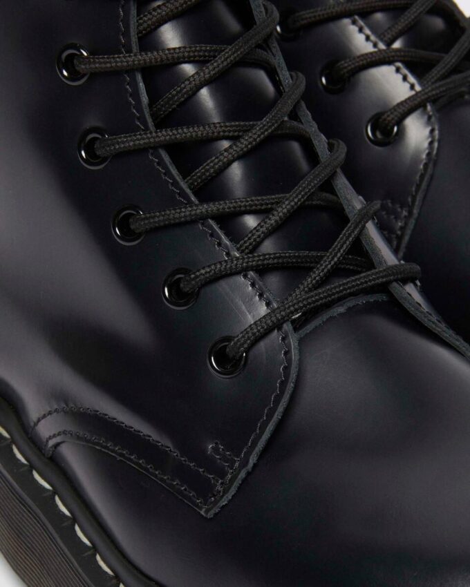 Jadon Beyaz Dikişli Smooth Leather Platform Botlar