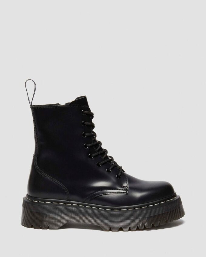 Jadon Beyaz Dikişli Smooth Leather Platform Botlar