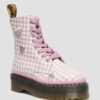 JADON HEART Gingham Deri Platform Botlar JADON HEART Gingham Deri Platform Botlar