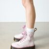 JADON HEART Gingham Deri Platform Botlar JADON HEART Gingham Deri Platform Botlar