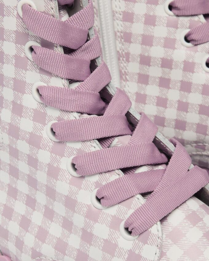 JADON HEART Gingham Deri Platform Botlar JADON HEART Gingham Deri Platform Botlar
