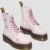 JADON HEART Gingham Deri Platform Botlar JADON HEART Gingham Deri Platform Botlar