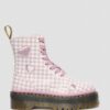 JADON HEART Gingham Deri Platform Botlar JADON HEART Gingham Deri Platform Botlar