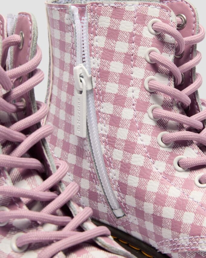 JUNIOR 1460 Gingham Deri Botlar JUNIOR 1460 Gingham Deri Botlar