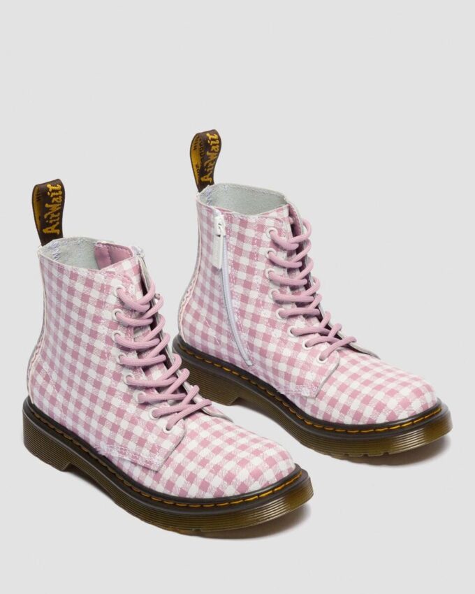 JUNIOR 1460 Gingham Deri Botlar JUNIOR 1460 Gingham Deri Botlar