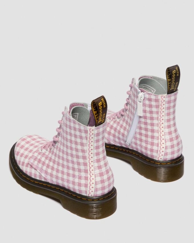 JUNIOR 1460 Gingham Deri Botlar JUNIOR 1460 Gingham Deri Botlar