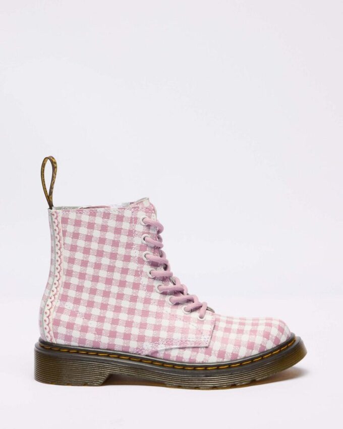JUNIOR 1460 Gingham Deri Botlar JUNIOR 1460 Gingham Deri Botlar
