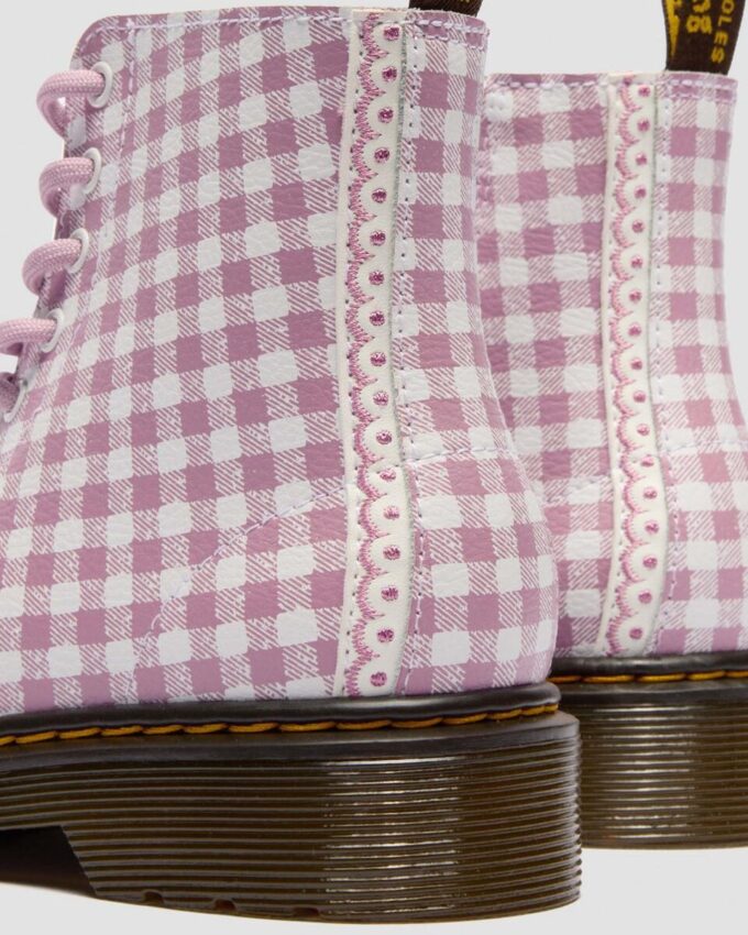 JUNIOR 1460 Gingham Deri Botlar JUNIOR 1460 Gingham Deri Botlar