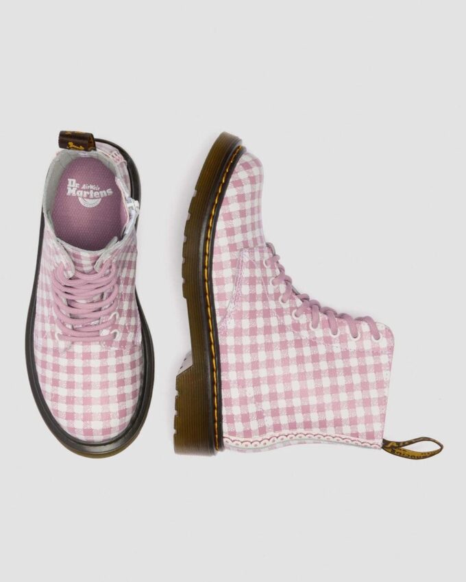 JUNIOR 1460 Gingham Deri Botlar JUNIOR 1460 Gingham Deri Botlar