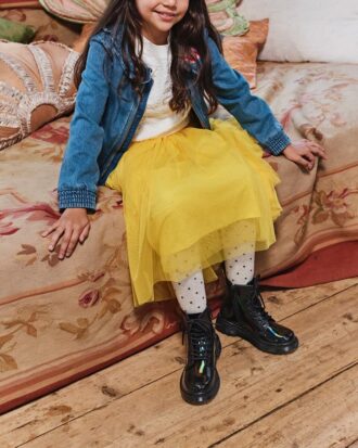 JUNIOR 1460 RAINBOW Patent Leather Bağcıklı Botlar