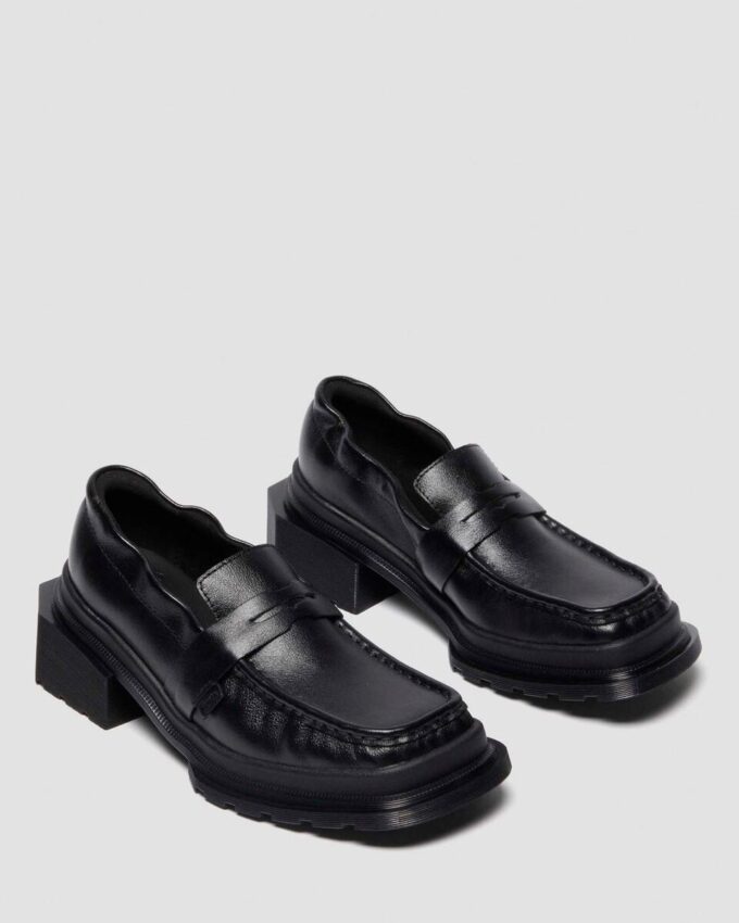 MAYBOLE LOAFER Kare Burunlu Büzgülü Deri Loafer MAYBOLE LOAFER Kare Burunlu Büzgülü Deri Loafer