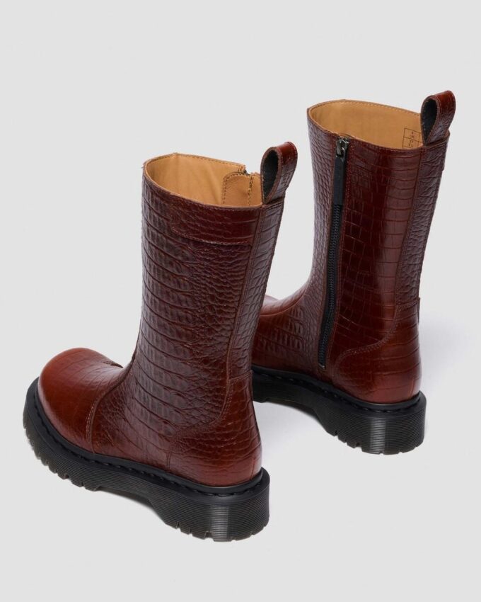 REJENA Croc Emboss Deri Botlar REJENA Croc Emboss Deri Botlar