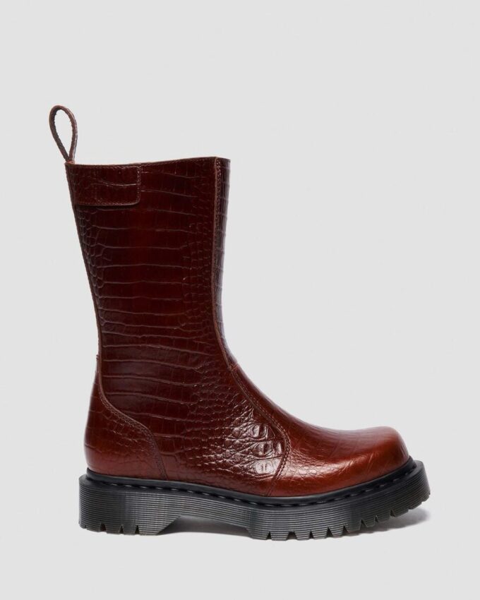 REJENA Croc Emboss Deri Botlar REJENA Croc Emboss Deri Botlar