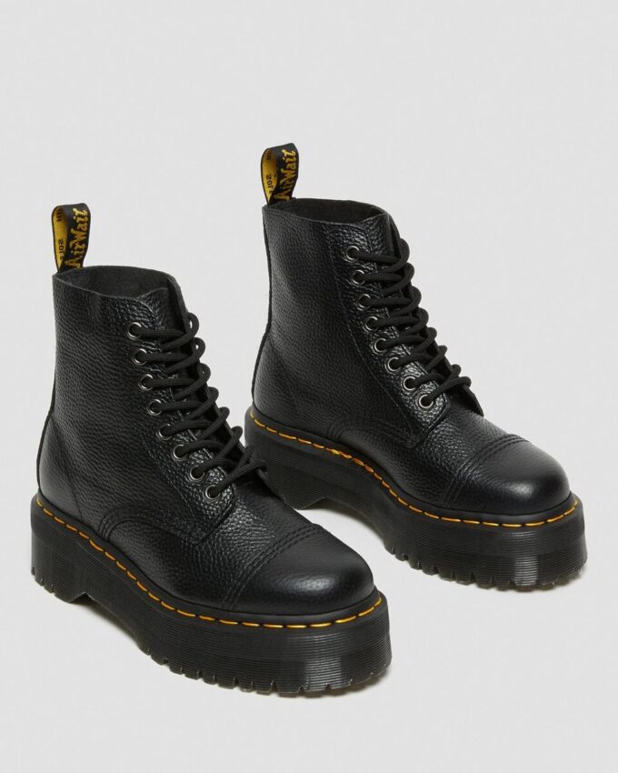 SINCLAIR Milled Nappa Leather Platform Botlar SINCLAIR Milled Nappa Leather Platform Botlar