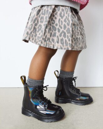 TODDLER 1460 RAINBOW Patent Leather Bağcıklı Botlar