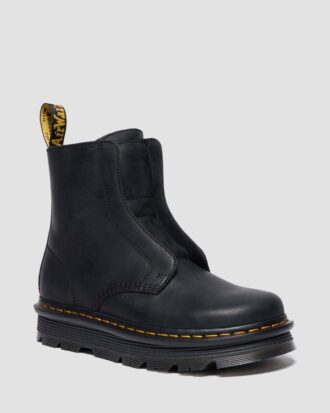 Zebzag Laceless Slip On Deri Botlar